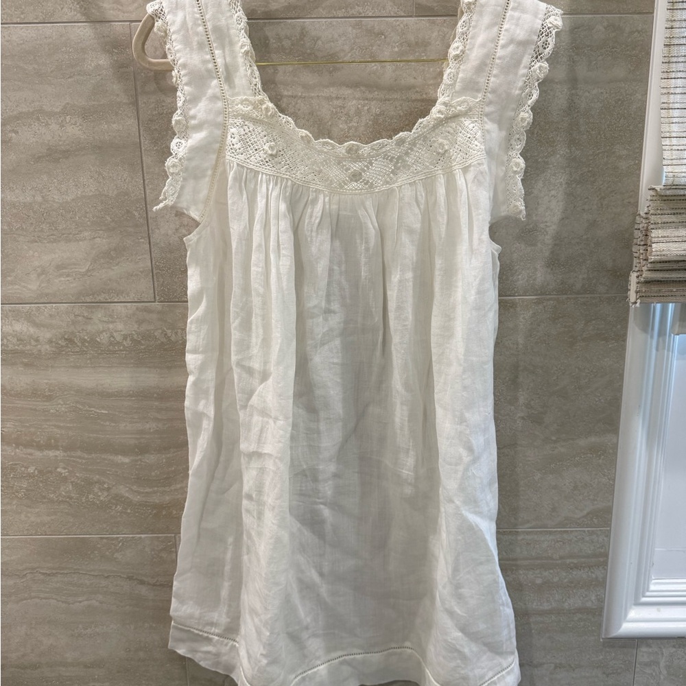 Doen White Lace Trim Chemise